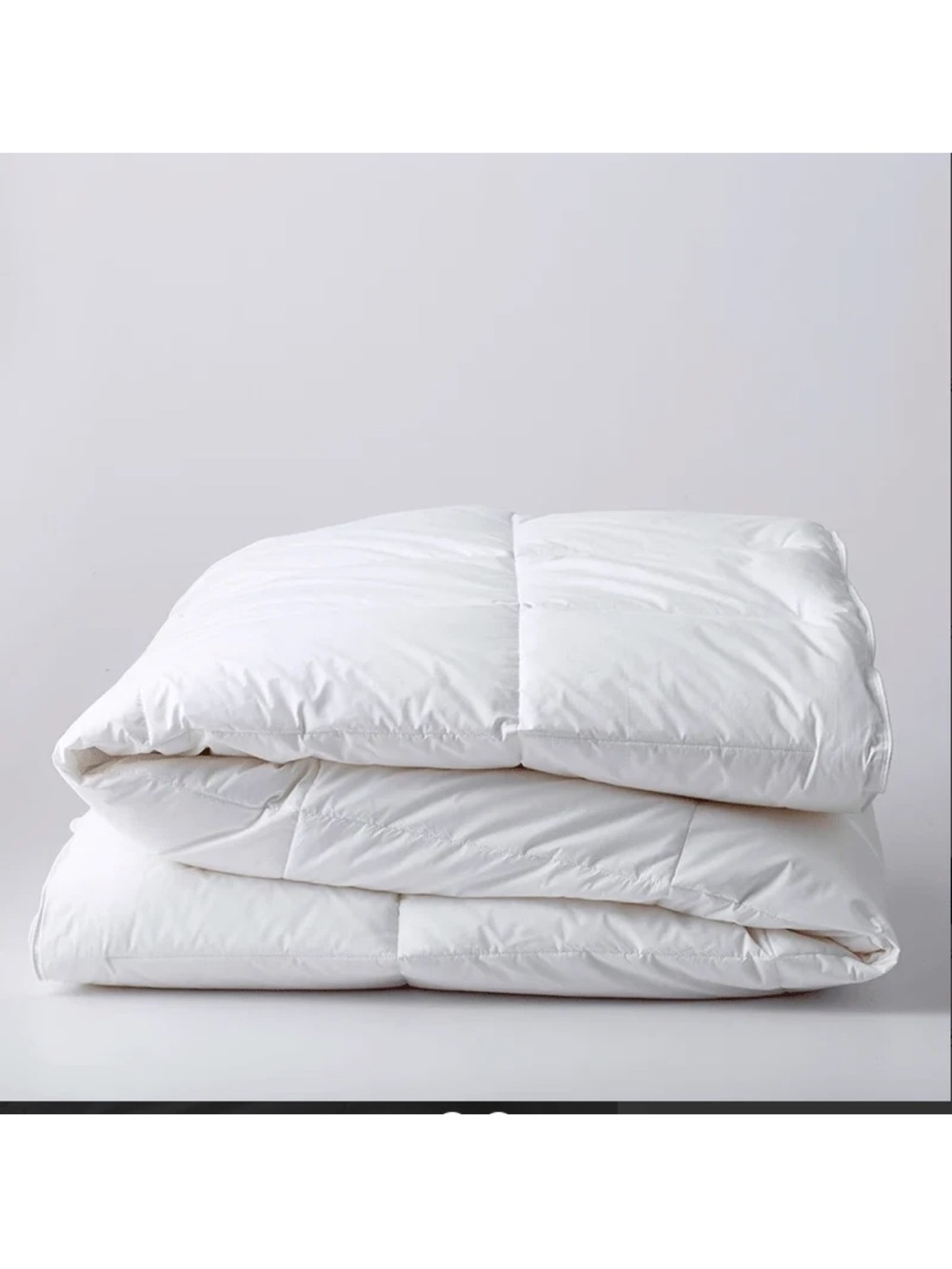 The Company Store Light Blue Box-Stitch Comforter Down Alternative - Picture 7 of 9